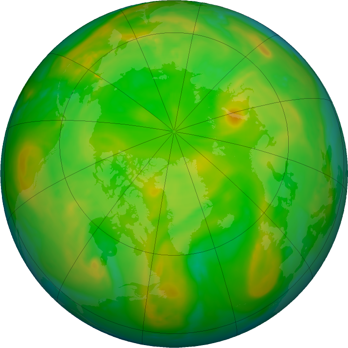 Arctic ozone map for 25 June 2019